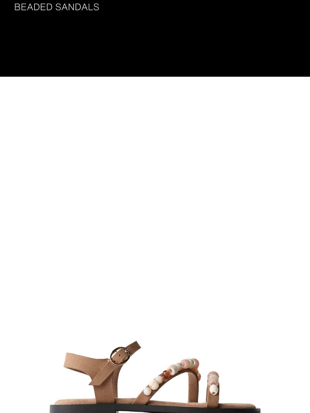 Zara Beaded Brown Girls Sandals - Strappy Slip-On